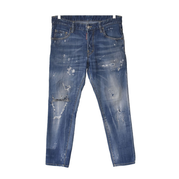 B2 Auth DSQUARED2 Made In Italy Distressed Denim Skater Jeans Size 48 - Picture 1 of 6